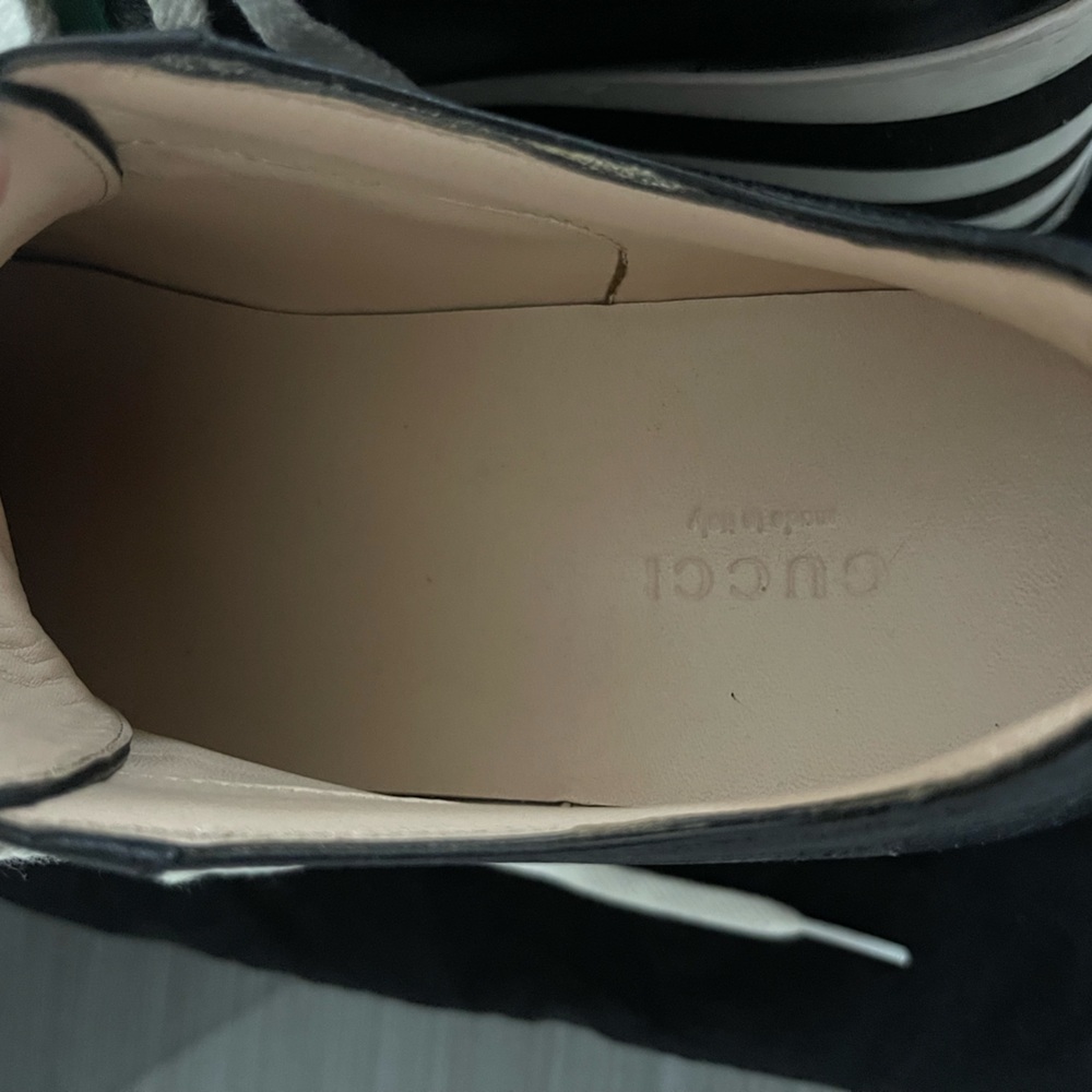 Gucci Shoes | Leather Peggy Wedge Platform Sneakers - Picture 8 of 10